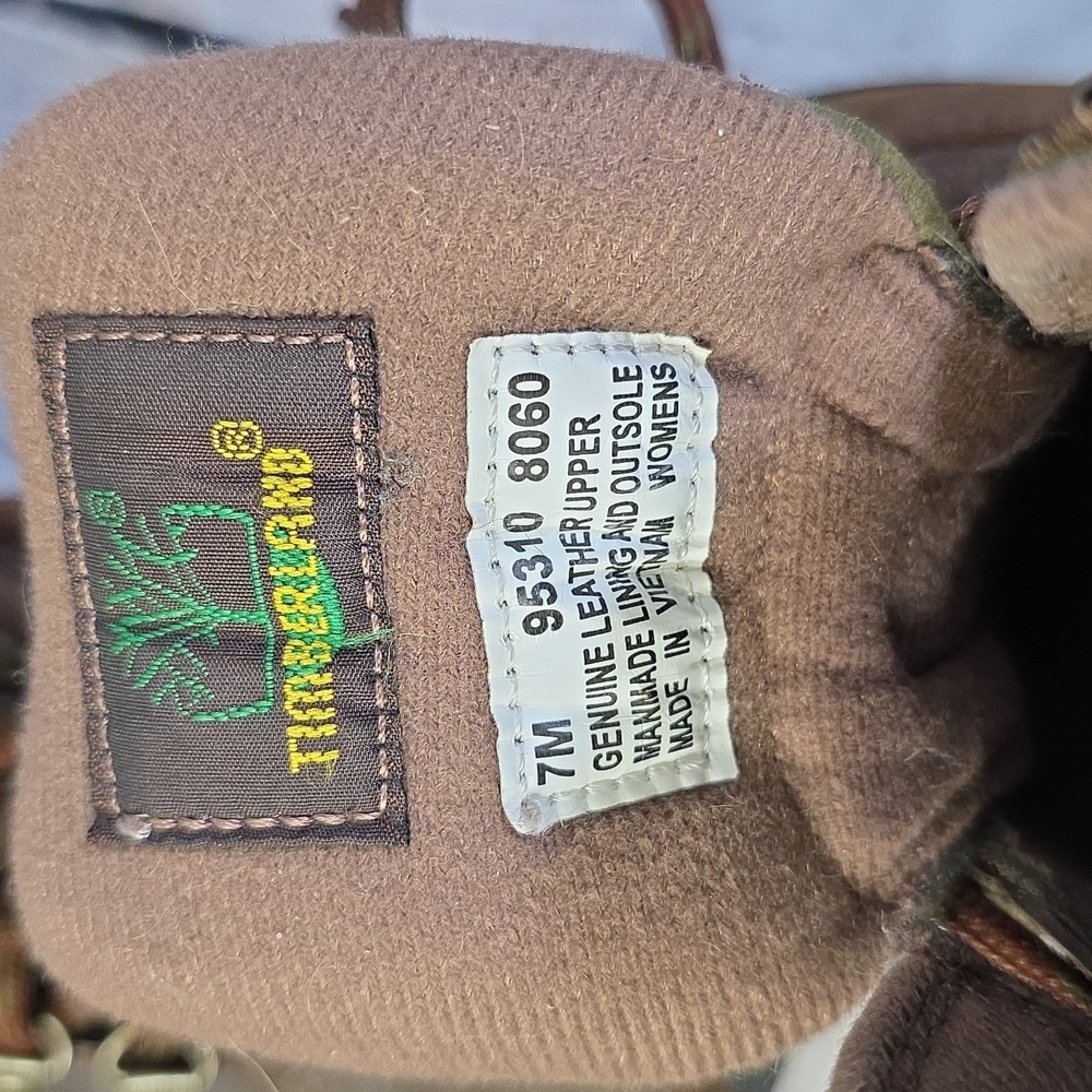 Timberland Euro Hiker Women's Boots Olive and Brown Sz 7 - Picture 3 of 13